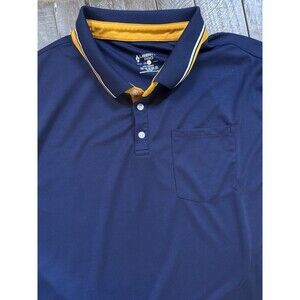 LIBERTY PRO Men's Polo Shirt Size 3XL Blue Moisture Wicking Athletic Polyester